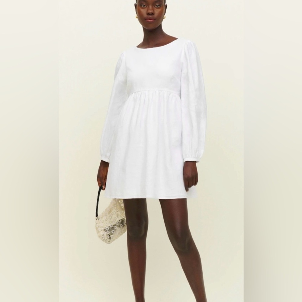 Reformation White Linen Dress, size S, like new!